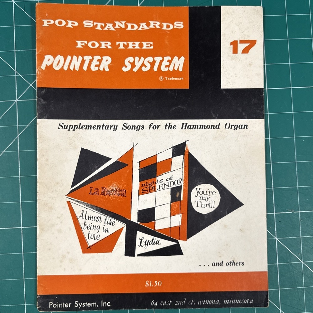 Pop Standards for the Pointer System 17 for Hammond Organ 18‎ Songs Music VTG